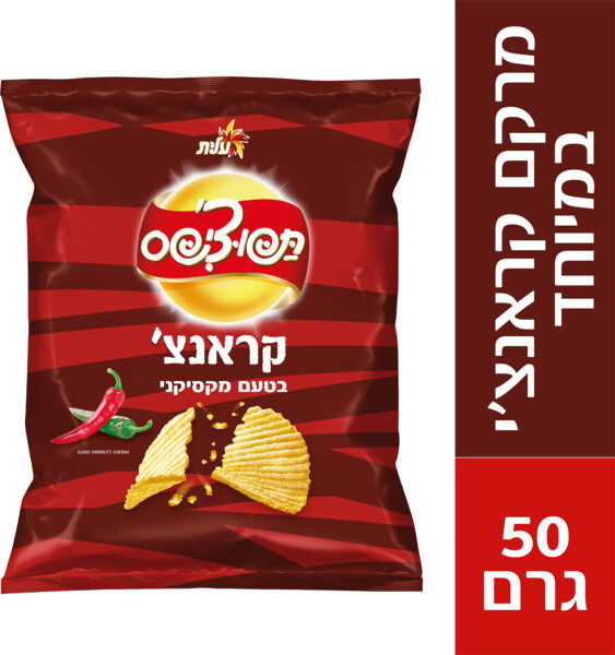 חטיף תפוצ''יפס קראנצ'' בטעם מקסיקני 50ג