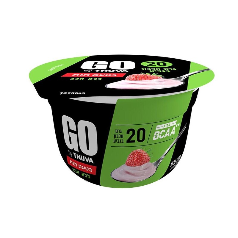 מעדן סויה GO עם 20 ג'' חלבון תות 200 ג' תנובה