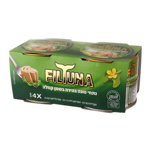 רביעיית נתחי טונה בהירה בשמן קנולה 158 גרם ליחידה