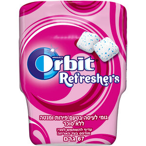 מסטיק אורביט רפרשרס בטעם פירות ומנטה ללא סוכר